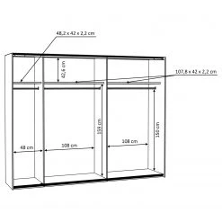 Loftscape Schwebetürenschrank Roland - Breite: 270 cm -Schlafzimmer Verkaufe DE 1000325258 220121 150522000501 SKETCH DETAILS P000000001000325258 sketch