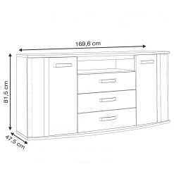 Loftscape Sideboard Rubik - Schlammeiche Dekor / Hochglanz Weiß -Schlafzimmer Verkaufe DE 1000328746 220204 153039000500 SKETCH DETAILS P000000001000328746 sketch