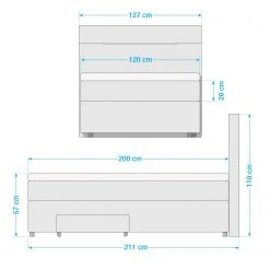 Loftscape Boxspringbett Runner II - mit Beleuchtung - Microfaser Senga: Silber -Schlafzimmer Verkaufe DE 1000328999 220203 155319000500 SKETCH DETAILS P000000001000328999 sketch