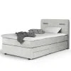 Loftscape Boxspringbett Speedy II - mit Beleuchtung - Microfaser Senga: Silber - H4