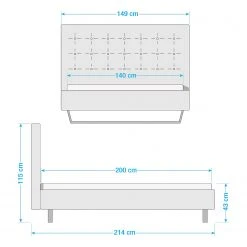 Neue Modular Bettgestell Livorno - 140 x 200cm -Schlafzimmer Verkaufe DE 1000330246 220211 500 SKETCH DETAILS P000000001000330246 sketch
