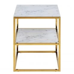 Fredriks Nachttisch Katori - Glas / Metall - Marmor Weiß Dekor / Gold -Schlafzimmer Verkaufe DE 1000330557 220208 144940000040 DETAILS P000000001000330557