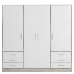 Loftscape Drehtürenschrank Mindelberg - Weiß / Eiche Sonoma Dekor - Breite: 207 cm -Schlafzimmer Verkaufe DE 1000335809 220223 040 DETAILS P000000001000335809