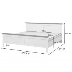Loftscape Bettgestell Emmanuela - Eiche Weiß Dekor - 180 x 200cm -Schlafzimmer Verkaufe DE 1000335868 220225 500 SKETCH DETAILS P000000001000335868 sketch