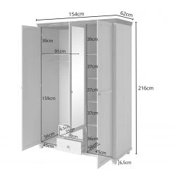 Loftscape Drehtürenschrank Emmanuela - Dunkelgrün - Breite: 154 cm -Schlafzimmer Verkaufe DE 1000335874 220225 500 SKETCH DETAILS P000000001000335874 sketch