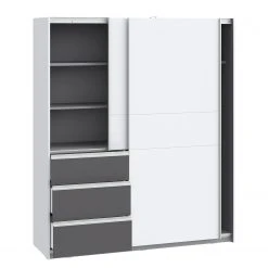 Loftscape Schwebetürenschrank Tover - Weiß / Anthrazit -Schlafzimmer Verkaufe DE 1000336317 220224 050 DETAILS P000000001000336317