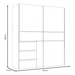 Loftscape Schwebetürenschrank Tover - Weiß / Anthrazit -Schlafzimmer Verkaufe DE 1000336317 220224 500 SKETCH DETAILS P000000001000336317 sketch