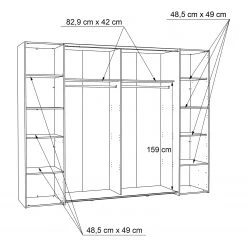 Loftscape Kombischrank Westcoast - Weiß -Schlafzimmer Verkaufe DE 1000336318 220224 501 SKETCH DETAILS P000000001000336318 sketch