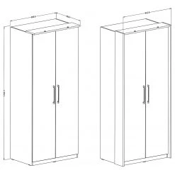 Loftscape Drehtürenschrank Optima II - Weiß - Breite: 90 cm - Ohne Spiegeltür/-en -Schlafzimmer Verkaufe DE 1000337681 220309 500 SKETCH DETAILS P000000001000337681 sketch