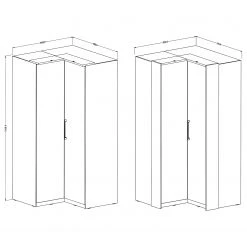 Loftscape Eckschrank Optima - Weiß -Schlafzimmer Verkaufe DE 1000337683 220309 500 SKETCH DETAILS P000000001000337683 sketch