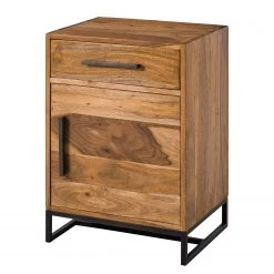 Ars manufacti Nachtkommode Woodson I - Akazie massiv / Metall - Akazie Hellbraun