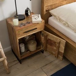 Ars manufacti Nachtkommode Woodson I - Akazie massiv / Metall - Akazie Hellbraun -Schlafzimmer Verkaufe DE 1000339809 220311 022 MOOD DETAILS P000000001000339809 mood