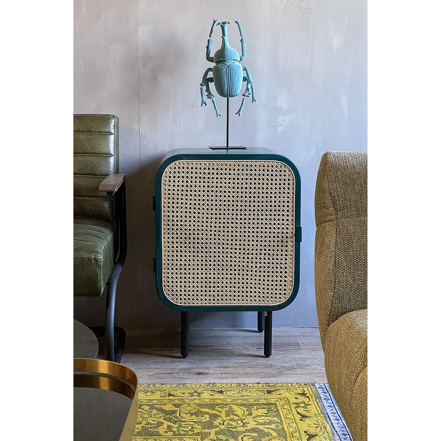 Red Living Kommode Shad - Rattan / Mango massiv - Petrol 2 Red Living Kommode Shad - Rattan / Mango massiv - Petrol – Bild 2