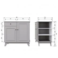 Norrwood Kommode Malpas - Kiefer massiv - Kiefer Grau -Schlafzimmer Verkaufe DE 1000342117 220401 500 SKETCH DETAILS P000000001000342117 sketch