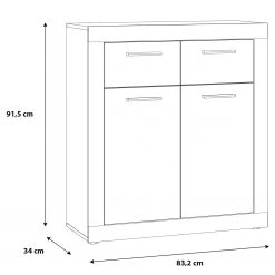 Loftscape Kommode Ballito - Weiß / Walnuss Dekor -Schlafzimmer Verkaufe DE 1000342449 220404 500 SKETCH DETAILS P000000001000342449 sketch