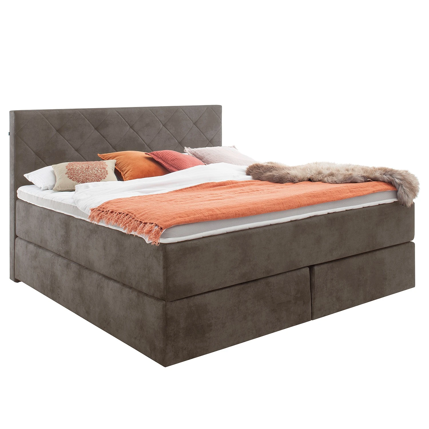 Meise.möbel Boxspringbett New York - Taupe - 160 x 200cm - H2 1 Meise.möbel Boxspringbett New York - Taupe - 160 x 200cm - H2