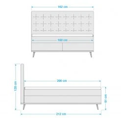 Meise.möbel Boxspringbett Milano - Lichtgrau - 160 x 200cm - H3 -Schlafzimmer Verkaufe DE 1000347309 220427 500 SKETCH DETAILS P000000001000347309 sketch