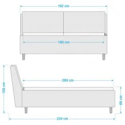Meise.möbel Polsterbett Valetta - Anthrazit - 180 x 200cm - Schwarz -Schlafzimmer Verkaufe DE 1000347432 220503 500 SKETCH DETAILS P000000001000347432 sketch