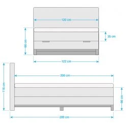 Meise.möbel Boxspringbett Catania - Webstoff Meara: Anthrazit - 120 x 200cm -Schlafzimmer Verkaufe DE 1000347471 220506 500 SKETCH DETAILS P000000001000347471 sketch