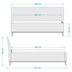 Meise.möbel Polsterbett Mila II - Beige / Eiche Natur - 180 x 200cm -Schlafzimmer Verkaufe DE 1000350958 220622 500 SKETCH DETAILS P000000001000350958 sketch