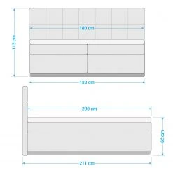 Schlaraffia Boxspringbett Aida Komfort - Webstoff - Anthrazit - Doppelmatratze H2/H3 -Schlafzimmer Verkaufe DE 1000351468 220616 500 SKETCH DETAILS P000000001000351468 sketch