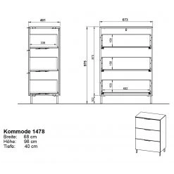 Germania Kommode California II - Graphit -Schlafzimmer Verkaufe DE 1000352097 220512 500 SKETCH DETAILS P000000001000352097 sketch