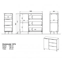 Germania Kommode California I - Graphit -Schlafzimmer Verkaufe DE 1000352101 220512 500 SKETCH DETAILS P000000001000352101 sketch