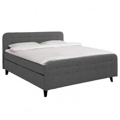 Tom Tailor Boxspringbett Nordic - Webstoff - Stoff TBO: 19 woven grey - 180 x 200cm - H3