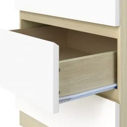 Norrwood Kommode Splendid Night - Hochglanz Weiß / Eiche Sonoma Dekor -Schlafzimmer Verkaufe DE 1000355300 220603 033 DETAILS P000000001000355300