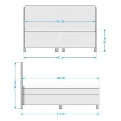 Tom Tailor Boxspringbett California Box - Chenille GCP: 11 zinc - 180 x 200cm - Doppelmatratze H2/H3 - Mit Motiv -Schlafzimmer Verkaufe DE 1000355725 220601 500 SKETCH DETAILS P000000001000355725 sketch
