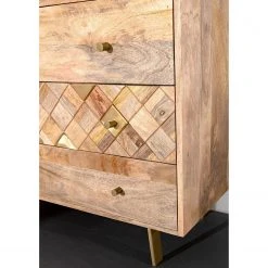 Naturoo Kommode Yearby - Mango massiv - Mango / Gold -Schlafzimmer Verkaufe DE 1000359925 220713 030 DETAILS P000000001000359925