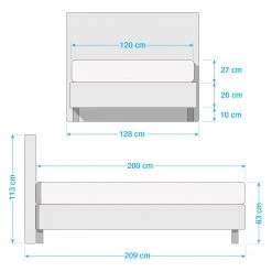 Trendline by ADA Boxspringbett Jonna - Chenille TBS: 69 Achatgrau - 120 x 200cm - H3 -Schlafzimmer Verkaufe DE 1000360245 220804 500 SKETCH DETAILS P000000001000360245 sketch