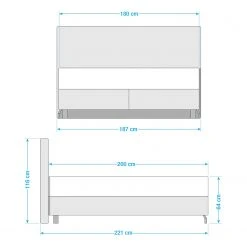 Trendline by ADA Boxspringbett Plinia - Echtleder EA: 8 Grau - 180 x 200cm - H2 -Schlafzimmer Verkaufe DE 1000360306 220707 500 SKETCH DETAILS P000000001000360306 sketch