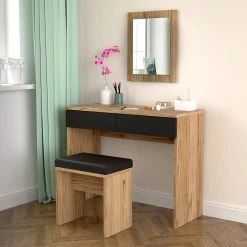 Loftscape Schminktisch Franken - Catania Eiche Dekor / Schwarz Matt -Schlafzimmer Verkaufe DE 1000361655 220826 021 MOOD DETAILS P000000001000361655 mood