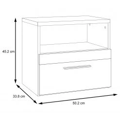 Loftscape Nachtkommode Franken - Catania Eiche Dekor / Schwarz Matt -Schlafzimmer Verkaufe DE 1000361656 220826 500 SKETCH DETAILS P000000001000361656 sketch