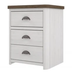 Loftscape Nachtkommode Lanot - Weiß / Eiche Dekor