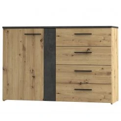 Loftscape Kommode Lucy - Eiche Artisan Dekor / Dunkelgrau Betonoptik