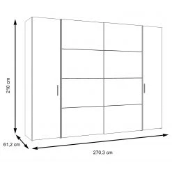 Loftscape Drehtürenschrank Franken - Catania Eiche Dekor / Schwarz Matt -Schlafzimmer Verkaufe DE 1000361666 220826 500 SKETCH DETAILS P000000001000361666 sketch