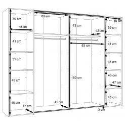 Loftscape Drehtürenschrank Franken - Catania Eiche Dekor / Schwarz Matt -Schlafzimmer Verkaufe DE 1000361666 220826 501 SKETCH DETAILS P000000001000361666 sketch