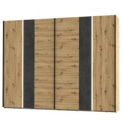 Loftscape Schwebetürenschrank Lucy - Inkl. Beleuchtung - Eiche Artisan Dekor / Dunkelgrau Betonoptik