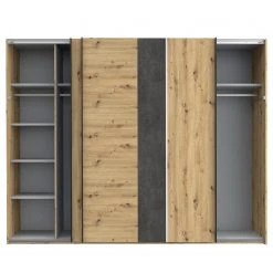 Loftscape Schwebetürenschrank Lucy - Inkl. Beleuchtung - Eiche Artisan Dekor / Dunkelgrau Betonoptik -Schlafzimmer Verkaufe DE 1000361667 220826 031 DETAILS P000000001000361667