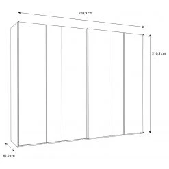 Loftscape Schwebetürenschrank Lucy - Inkl. Beleuchtung - Eiche Artisan Dekor / Dunkelgrau Betonoptik -Schlafzimmer Verkaufe DE 1000361667 220826 500 SKETCH DETAILS P000000001000361667 sketch