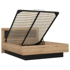 Loftscape Bettgestell Franken II - Catania Eiche Dekor / Schwarz Matt -Schlafzimmer Verkaufe DE 1000361672 220826 030 DETAILS P000000001000361672