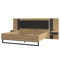 Loftscape Bettgestell Lucy - Inkl. Beleuchtung - Eiche Artisan Dekor / Dunkelgrau Betonoptik -Schlafzimmer Verkaufe DE 1000361674 220826 040 DETAILS P000000001000361674