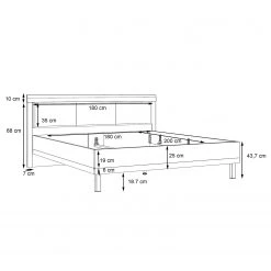 Loftscape Bettgestell Franken I - Catania Eicke Dekor / Schwarz Matt - 180 x 200cm -Schlafzimmer Verkaufe DE 1000361675 220826 501 SKETCH DETAILS P000000001000361675 sketch