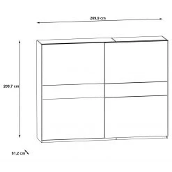 Loftscape Schwebetürenschrank Beveren - Weiß - Breite: 270 cm - Ohne Spiegeltür/-en -Schlafzimmer Verkaufe DE 1000361840 220824 500 SKETCH DETAILS P000000001000361840 sketch