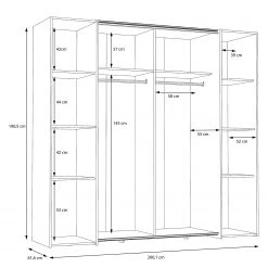 Loftscape Schwebetürenschrank Lucan - Sandeiche Dekor/Weiß -Schlafzimmer Verkaufe DE 1000361843 220824 501 SKETCH DETAILS P000000001000361843 sketch