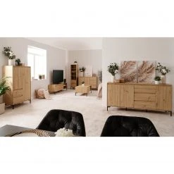 Loftscape Kommode Brochet I - Eiche Dekor / Schwarz -Schlafzimmer Verkaufe DE 1000363057 220704 022 MOOD DETAILS P000000001000363057 mood