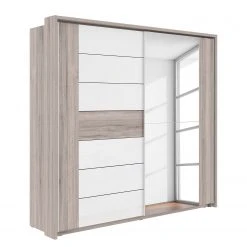 Loftscape Schwebetürenschrank Asperen - Sandeiche Dekor / Hochglanz Weiß