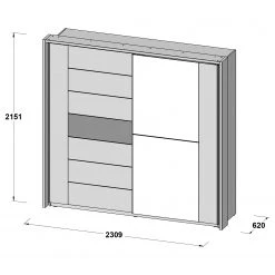 Loftscape Schwebetürenschrank Asperen - Sandeiche Dekor / Hochglanz Weiß -Schlafzimmer Verkaufe DE 1000363065 220825 500 SKETCH DETAILS P000000001000363065 sketch